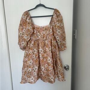 Luca + Grae Floral Square-Neck Babydoll Dress